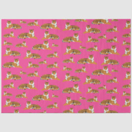 ピンクオレンジジャングルタイガーアニマルパターン 薄葉紙