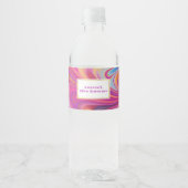 ピンクオレンジスワーズグルーブヴィデザインパーティー ペットボトルラベル (正面)