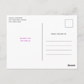 ピンクオレンジスワーズ抽象デザイン誕生日パーティー ポストカード (裏面)