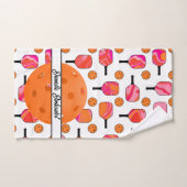 ピンクオレンジスワールピックボールパドルボールカスタム ハンドタオル (ハンドタオル)