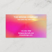 ピンクオレンジタイポグラフィグラデーション 名刺 (裏面)