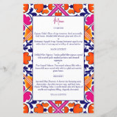 ピンクオレンジタラベラヴィンテージメキシカンメニューカード (正面)