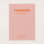 ピンクオレンジテンプレートイヤリングディスプレイカード (正面)