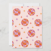 ピンクオレンジディスコボールレッツディスコ誕生日パーティー 招待状 (裏面)