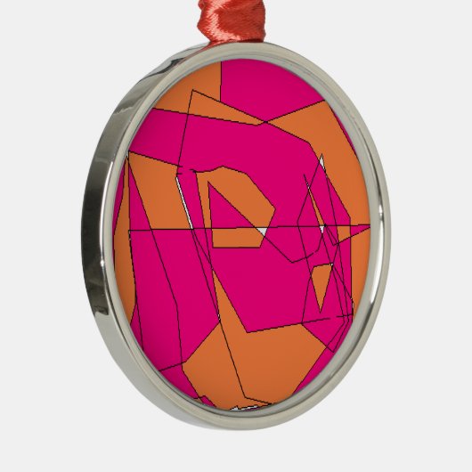 ピンクオレンジデジタ絵画ルズ、キッズアート メタルオーナメント (右)