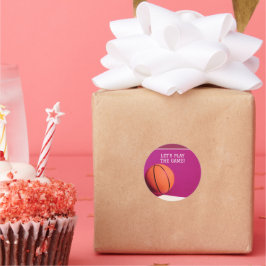 ピンクオレンジバスケ ラウンドシール