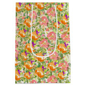 ピンクオレンジバラフローラ ミディアムペーパーバッグ (裏面)