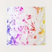 ピンクオレンジパープルマーブルス絵を描プラッシュ抽象芸術 タペストリー (正面(横))