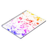 ピンクオレンジパープルマーブルス絵を描プラッシュ抽象芸術 ノートブック (左側)