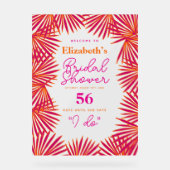 ピンクオレンジパームズトロピカルブライダルシャワーウェルカム アクリルサイン (正面)