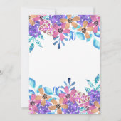 ピンクオレンジフローラウォーターカラーガールズ誕生日 招待状 (裏面)