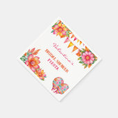 ピンクオレンジフローラカラフルフェスタブライダルシャワー スタンダードカクテルナプキン (角)