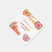 ピンクオレンジフローラカラフルフェスタベビーシャワー スタンダードカクテルナプキン (角)