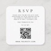 ピンクオレンジフローラQRコードオンライン結婚式RSVP エンクロージャーカード (正面)