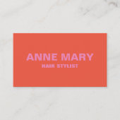 ピンクオレンジブモダンライトはっきりした美容師サロン 名刺 (正面)