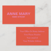 ピンクオレンジブモダンライトはっきりした美容師サロン 名刺 (正面/裏面)