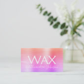 ピンクオレンジブラシ仕上げ金属美しいワックス 名刺 (スタンド正面)