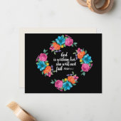 ピンクオレンジブルーウォーター色フローラ聖句 ノートカード (正面/裏面インサイチュ)