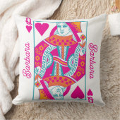 ピンクオレンジブルークイーンハートカスタム クッション (ブランケット)
