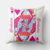 ピンクオレンジブルークイーンハートカスタム クッション (正面)