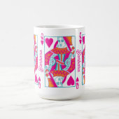 ピンクオレンジブルークイーンハートカスタム コーヒーマグカップ (中央)