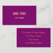 ピンクオレンジプロフェッショナルモダンパープルピーチガーリー 名刺 (正面/裏面)