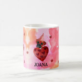 ピンクオレンジボクサーバレンタインデーのギフトドッグ コーヒーマグカップ (中央)