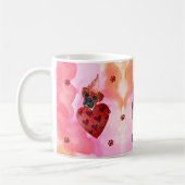 ピンクオレンジボクサーバレンタインデーのギフトドッグ コーヒーマグカップ (左)