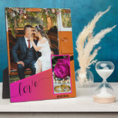 ピンクオレンジボホヒッピー結婚の写真プラーク フォトプラーク (側面)