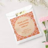 ピンクオレンジミッドセンチュリーカスタムブライダルシャワー感謝してい フェイバーバッグ (封をした状態)