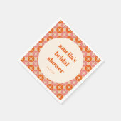 ピンクオレンジミッドモダンセンチュリーカスタムブライダルシャワー スタンダードカクテルナプキン (角)