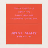 ピンクオレンジモダンはっきりした美容師サロンクール 名刺 (外部フラット)