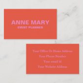 ピンクオレンジモダングはっきりしたブライトカラフルトレンディー 名刺 (正面/裏面)