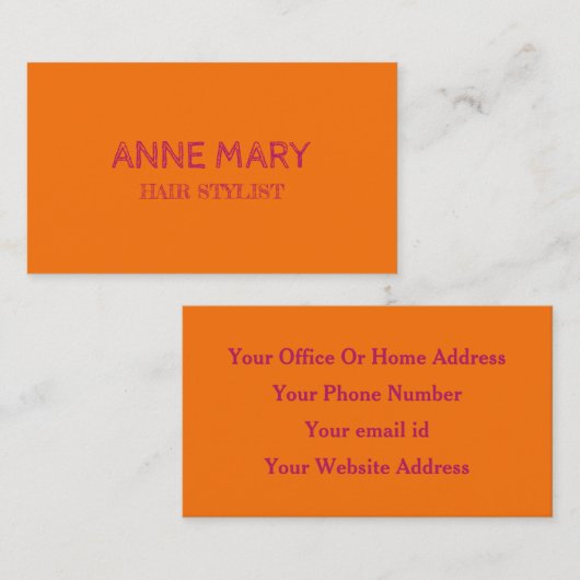 ピンクオレンジモダンシンプル美容師サロンスパ 名刺 (正面/裏面)