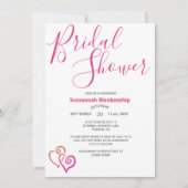 ピンクオレンジリンクハートブライダルシャワーテンプレート 招待状 (正面)