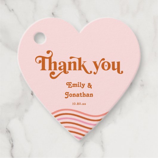 ピンクオレンジレトログルーヴィディスコ結婚ズ フェイバータグ (正面)