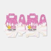 ピンクオレンジレトロワンハッピーバーベー1st誕生日 フェイバーボックス (折り畳みなし)