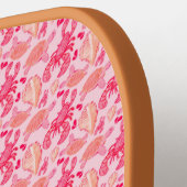 ピンクオレンジロブスターザシーダウン ピックルボールラケット (左詳細)