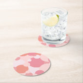 ピンクオレンジ分子紙コースター ラウンドペーパーコースター (インサイチュ)