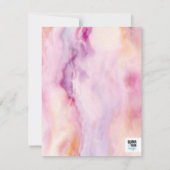 ピンクオレンジ大理石縁ど ノートカード (裏面)