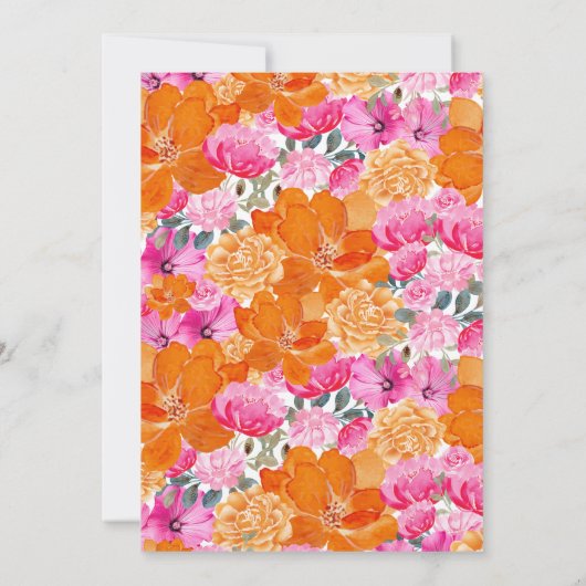 ピンクオレンジ彼は彼女はブライダルシャワーゲームを言った 招待状 (裏面)