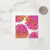 ピンクオレンジ抽象芸術水彩ジニアス ノートカード (正面/裏面インサイチュ)