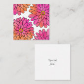 ピンクオレンジ抽象芸術水彩ジニアス ノートカード (正面/裏面)