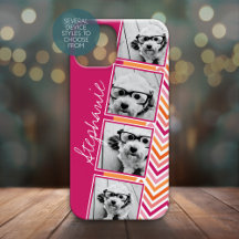 ピンクオレンジ白Instagramフォトコラージュ