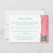 ピンクオレンジ結婚グリーンの情報カード 出欠カード (裏面)