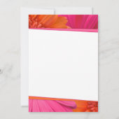 ピンクオレンジ結婚デイジーのブライダルシャワー招待 招待状 (裏面)