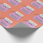 ピンクオレンジ色のタイプライターパーソナライズされた誕生日 ラッピングペーパー (角)