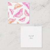 ピンクオレンジ色の蝶パターン ノートカード (正面/裏面)