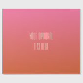 ピンクオレンジ色グラデーショカスタムン文字ラッピング紙 ラッピングペーパー (フラット)