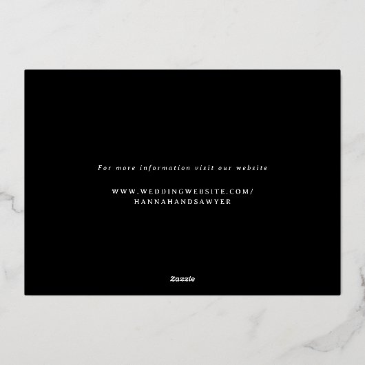 ピンクオレンジ花模様手文字リハーサルディナー 箔招待状 (裏面)